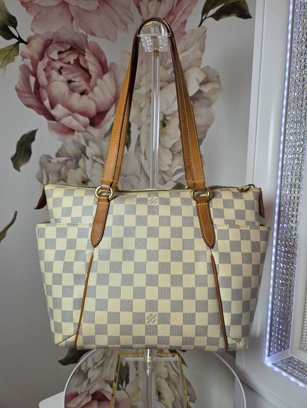 Authentic Louis Vuitton Preloved Damier Azur Totally PM Purse W Dust Bag & COA